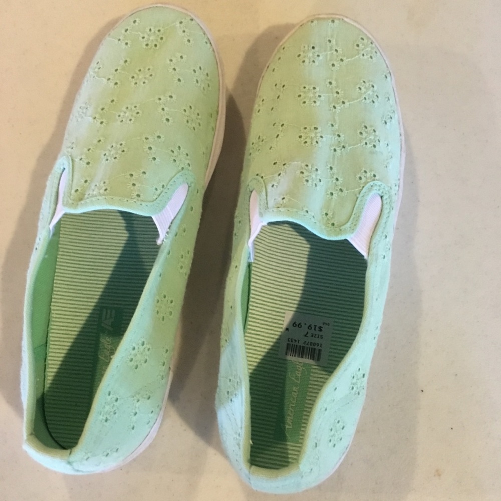 Mint green American Eagle slip on shoes